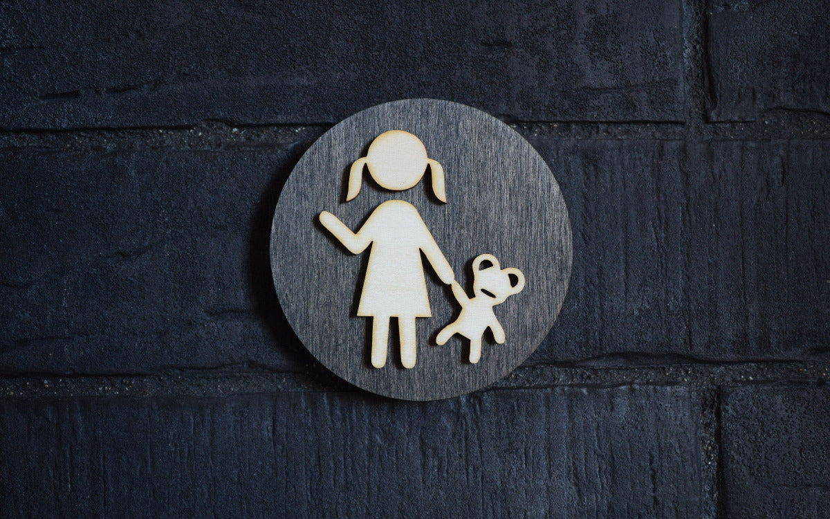 Children Door Sign, Child Door Sign, Girl Door Sign, Door Sign, Toilet Door Sign, Wood Gift, Wood Decor