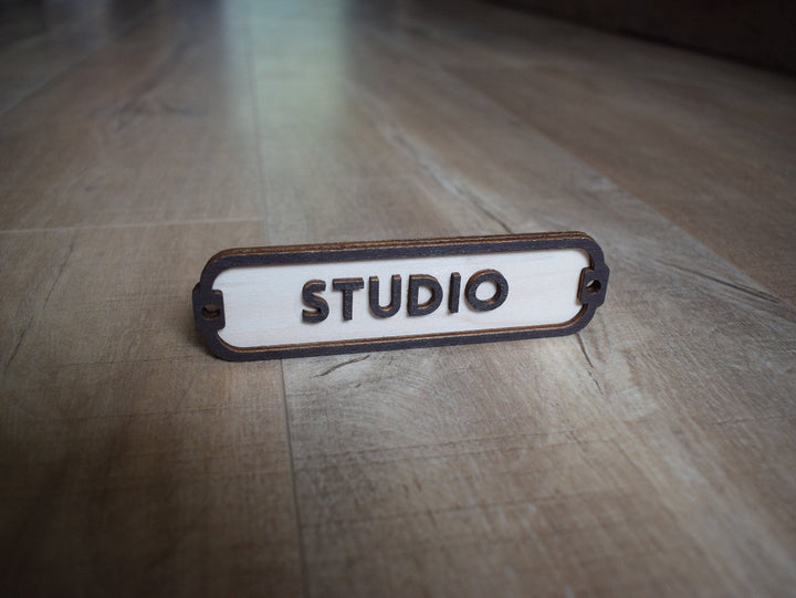 Studio Sign,Door Sign, Door Plaque, Vintage Style, Railway Style, Retro Style, Wood Gift, Wood Decor