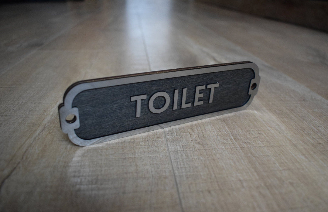 Luxury Toilet Sign, WC Sign, Door Sign, Toilet Decor, Toilet Plate, Toilet Plaque, Door Plaque, Vintage Style, Railway Style, Retro Style