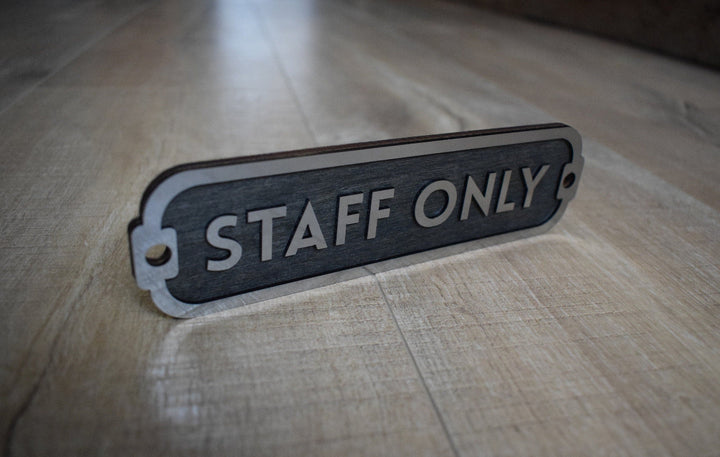 Luxury Staff Only Sign, Door Sign, Door Plaque, Vintage Style, Railway Style, Retro Style, Wood Gift, Wood Decor