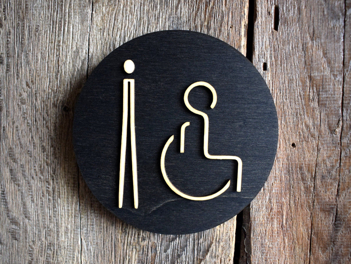 Women Disabled Toilet Door Sign, WC Sign, Restroom Door Sign, Toilet Plate, Toilet Plaque, Toilets Sign, Bathroom, Toilet, Cabin Sign